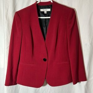 Nine West red one button blazer size 4